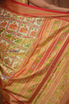 Shubh Lakshmi ~ Handloom Pure Silk Ikkat Patola Saree in Off White and Red (Silk Mark Certified) - verymuchindian.com