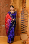 Shubh ~ Signature Weave! Handloom Pure Silk Paithani Saree with Revival Asawali Pallu~ Gleaming Blue - verymuchindian.com