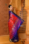 Shubh ~ Signature Weave! Handloom Pure Silk Paithani Saree with Revival Asawali Pallu~ Gleaming Blue - verymuchindian.com