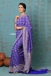Suhaani ~ Handloom Khaddi Georgette Saree With All Over Jaal~ Delicate Blue (Silk Mark) - verymuchindian.com