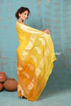 Suhaani ~ Handloom Khaddi Georgette Saree With Sleek Border ~ Ombre Yellow (Silk Mark) - verymuchindian.com