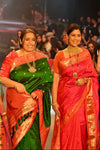 Swarajya ~ Sakshi Tanwar’s Choice ~ Times Fashion Week Exclusive Pure Silk Paithani with Tawa Pallu In Pink & Orange - verymuchindian.com