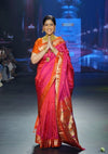 Swarajya ~ Sakshi Tanwar’s Choice ~ Times Fashion Week Exclusive Pure Silk Paithani with Tawa Pallu In Pink & Orange - verymuchindian.com