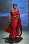 Swarajya ~ Sakshi Tanwar’s Choice ~ Times Fashion Week Exclusive Pure Silk Paithani with Tawa Pallu In Pink & Orange - verymuchindian.com