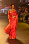 Swarajya ~ Sakshi Tanwar’s Choice ~ Times Fashion Week Exclusive Pure Silk Paithani with Tawa Pallu In Pink & Orange - verymuchindian.com