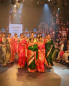 Swarajya ~ Sakshi Tanwar’s Choice ~ Times Fashion Week Exclusive Pure Silk Paithani with Tawa Pallu In Pink & Orange - verymuchindian.com