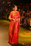 Swarajya ~ Sakshi Tanwar’s Choice ~ Times Fashion Week Exclusive Pure Silk Paithani with Tawa Pallu In Pink & Orange - verymuchindian.com