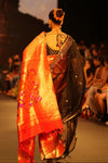 Swarajya ~ Times Fashion Week Exclusive ~ Exclusive Handloom Pure Silk Muniya Border Paithani With Tissue Lines and Grand Lotus Pallu ~ Red - verymuchindian.com