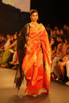 Swarajya ~ Times Fashion Week Exclusive ~ Exclusive Handloom Pure Silk Muniya Border Paithani With Tissue Lines and Grand Lotus Pallu ~ Red - verymuchindian.com