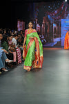 Swarajya ~ Times Fashion Week Exclusive ~ Handloom Pista Green Muniya Border Paithani With Grand Peacock Pallu - verymuchindian.com