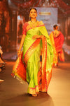 Swarajya ~ Times Fashion Week Exclusive ~ Handloom Pista Green Muniya Border Paithani With Grand Peacock Pallu - verymuchindian.com