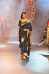 Swarajya ~ Times Fashion Week Exclusive ~ Handloom Pure Cotton Muniya Paithani with Baghicha Pallu In Blue - verymuchindian.com