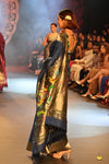 Swarajya ~ Times Fashion Week Exclusive ~ Handloom Pure Cotton Muniya Paithani with Baghicha Pallu In Blue - verymuchindian.com