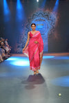 Swarajya ~ Times Fashion Week Exclusive ~ Handloom Pure Silk Bandhani Paithani with Double Pallu in Pink - verymuchindian.com