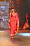 Swarajya ~ Times Fashion Week Exclusive ~ Handloom Pure Silk Bandhani Paithani with Double Pallu in Pink - verymuchindian.com