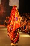 Swarajya ~ Times Fashion Week Exclusive ~ Handloom Pure Silk Nauvari Paithani with Pecaock Lotus Pallu in Maroon - verymuchindian.com