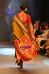 Swarajya ~ Times Fashion Week Exclusive ~ Handloom Pure Silk Paithani in Peacock Pallu in Mehendi Green - verymuchindian.com