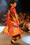 Swarajya ~ Times Fashion Week Exclusive ~ Handloom Pure Silk Paithani in Peacock Pallu in Mehendi Green - verymuchindian.com