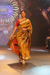 Swarajya ~ Times Fashion Week Exclusive ~ Handloom Pure Silk Paithani in Peacock Pallu in Mehendi Green - verymuchindian.com