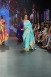 Swarajya ~ Times Fashion Week Exclusive ~ Handloom Pure Silk Paithani in Regal Sky Blue with Timeless Temple Muniya Border - verymuchindian.com