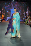 Swarajya ~ Times Fashion Week Exclusive ~ Handloom Pure Silk Paithani in Regal Sky Blue with Timeless Temple Muniya Border - verymuchindian.com