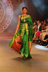 Swarajya ~ Times Fashion Week Exclusive ~ Handloom Pure Silk Paithani Saree with Handcrafted Peacock Pallu In Dual Tone Blue Green - verymuchindian.com