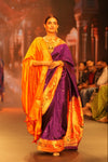 Swarajya ~ Times Fashion Week Exclusive ~ Handloom Pure Silk Paithani with Aswali Pallu and Asawali Border in Purple - verymuchindian.com