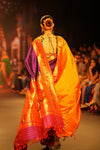Swarajya ~ Times Fashion Week Exclusive ~ Handloom Pure Silk Paithani with Aswali Pallu and Asawali Border in Purple - verymuchindian.com