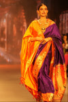 Swarajya ~ Times Fashion Week Exclusive ~ Handloom Pure Silk Paithani with Aswali Pallu and Asawali Border in Purple - verymuchindian.com