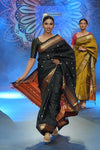 Swarajya ~ Times Fashion Week Exclusive ~ Handloom Pure Silk Paithani with Baghicha Pallu In black - verymuchindian.com