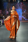 Swarajya ~ Times Fashion Week Exclusive ~ Handloom Pure Silk Paithani with chaurang pallu In Rust Orange - verymuchindian.com