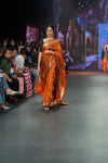 Swarajya ~ Times Fashion Week Exclusive ~ Handloom Pure Silk Paithani with chaurang pallu In Rust Orange - verymuchindian.com