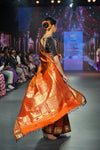 Swarajya ~ Times Fashion Week Exclusive ~ Handloom Pure Silk Paithani with chaurang pallu In Rust Orange - verymuchindian.com