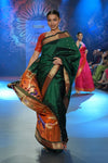 Swarajya ~ Times Fashion Week Exclusive ~ Handloom Pure Silk Paithani with Fancy Peacock Pallu in Royal Green - verymuchindian.com
