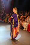 Swarajya ~ Times Fashion Week Exclusive ~ Handloom Pure Silk Paithani with Fancy Peacock Pallu with Embroidered Border in Royal Blue - verymuchindian.com