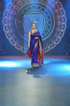 Swarajya ~ Times Fashion Week Exclusive ~ Handloom Pure Silk Paithani with Fancy Peacock Pallu with Embroidered Border in Royal Blue - verymuchindian.com