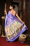 Swarajya ~ Times Fashion Week Exclusive ~ Handloom Pure Silk Paithani with Lotus Peacock Pallu in Lilac - verymuchindian.com