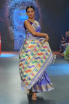 Swarajya ~ Times Fashion Week Exclusive ~ Handloom Pure Silk Paithani with Lotus Peacock Pallu in Lilac - verymuchindian.com