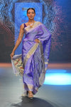 Swarajya ~ Times Fashion Week Exclusive ~ Handloom Pure Silk Paithani with Lotus Peacock Pallu in Lilac - verymuchindian.com