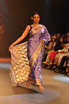 Swarajya ~ Times Fashion Week Exclusive ~ Handloom Pure Silk Paithani with Lotus Peacock Pallu in Lilac - verymuchindian.com