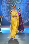 Swarajya ~ Times Fashion Week Exclusive ~ Handloom Pure Silk Paithani with Lotus Tawa Pallu in Sunlight Yellow - verymuchindian.com