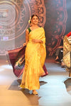 Swarajya ~ Times Fashion Week Exclusive ~ Handloom Pure Silk Paithani with Lotus Tawa Pallu in Sunlight Yellow - verymuchindian.com