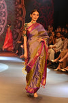 Swarajya ~ Times Fashion Week Exclusive ~ Handloom Pure Silk Paithani With Most Traditional Double Pallu Saree ~ Dual Tone Lavender - verymuchindian.com