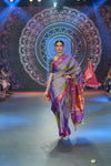 Swarajya ~ Times Fashion Week Exclusive ~ Handloom Pure Silk Paithani With Most Traditional Double Pallu Saree ~ Dual Tone Lavender - verymuchindian.com