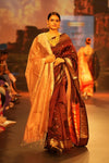 Swarajya ~ Times Fashion Week Exclusive ~ Handloom Pure Silk Paithani with Unique Elephant Pallu in Rich Maroon - verymuchindian.com