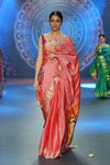 Swarajya ~ Times Fashion Week Exclusive ~ Handloom Pure SilkSwarajya ~ Paithani with Fancy Parrot Pallu in Soft Pink Peach Pallu - verymuchindian.com