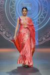 Swarajya ~ Times Fashion Week Exclusive ~ Handloom Pure SilkSwarajya ~ Paithani with Fancy Parrot Pallu in Soft Pink Peach Pallu - verymuchindian.com