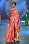 Swarajya ~ Times Fashion Week Exclusive ~ Handloom Pure SilkSwarajya ~ Paithani with Fancy Parrot Pallu in Soft Pink Peach Pallu - verymuchindian.com