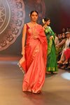 Swarajya ~ Times Fashion Week Exclusive ~ Handloom Pure SilkSwarajya ~ Paithani with Fancy Parrot Pallu in Soft Pink Peach Pallu - verymuchindian.com