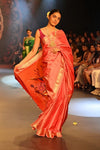 Swarajya ~ Times Fashion Week Exclusive ~ Handloom Pure SilkSwarajya ~ Paithani with Fancy Parrot Pallu in Soft Pink Peach Pallu - verymuchindian.com